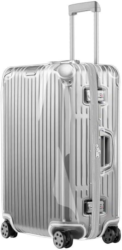 Luggage Cover for Supreme Suitcase Clear PVC Protector Transparent Protective Case 45L with Gray Zipper
