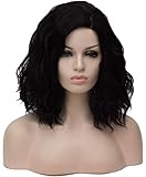 BERON 14" Women Girls Short Curly Bob Wavy Wig Body Wave Halloween Cosplay Daily Party Wigs