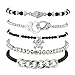 LUX ACCESSORIES Punk Rock Skulls BFF Best Friends Forever Arm Candy Set (5pc)