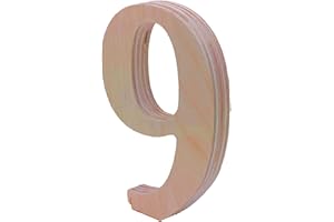 WOODEN LETTER STORE 4 Inch Wooden Number 9, 1/2 Inch Thick. Ready for Decorating. for Home Decor, Office Signs, or Party Decorations.