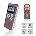 Digital Voice Recorder, Portable Recorder, Multifunctional Rechargeable Dictaphone, FlatLED Audio Voice Recorder Dictaphone, MP3 Music Player with Mini USB Port and Color LCD display, 16GB (Red)