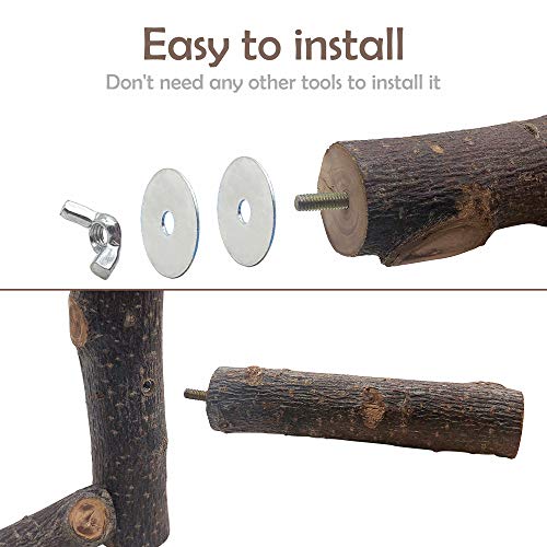 LiMio Bird Perch Natural Crab Apple Hard Wood Stand, Conure Toys Bird Platform for Cage, Cockatiel Parakeet Cage Accessories for Small Medium Parrots