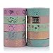 Washi Tape Set of 10 Cute Rose Gold Foil Rolls - Extra Long 33 feet - Decorative Masking Tapes Great for DIY Washi Tape Arts and Crafts Projects; Planners, Scrapbooking, Wall Art, Bullet Journals