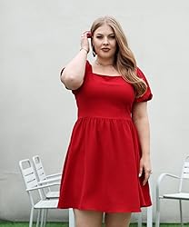 OFEEFAN Casual Summer Dresses for Women Puff Sleeve
