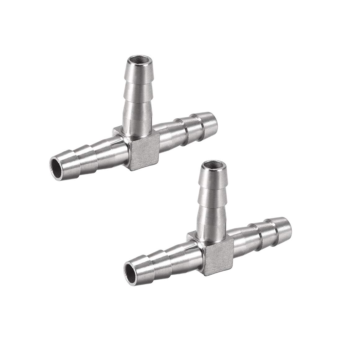 uxcell 3/8-Inch (10mm) Hose ID Barb Fitting Stainless Steel 3 Way T Shaped Union Home Brew Fitting 2pcs