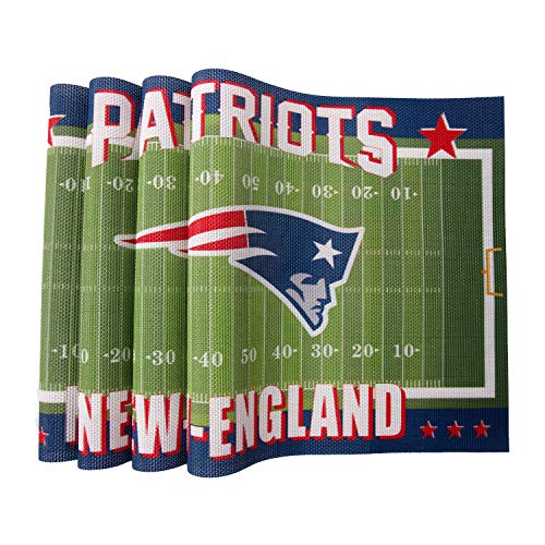 image for MT-Sports Football Team Logo 4 Pcs PVC Placemats Mats Pads Coasters He