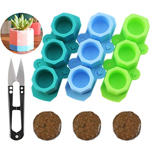 3 Pack Flower Pot Silicone Molds Succulent Plants Planter Pot Mould Concrete Moulds, Ice Shot Glass Molds DIY Craft Molds Candle Holder Mold DIY, Small Plant Molds for DIY