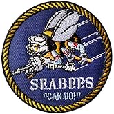 StarWay Seabees Embroidered Patches for Embroidery Cloth Patch Badge Hook &amp; Loop Christmas Embroidered Patch