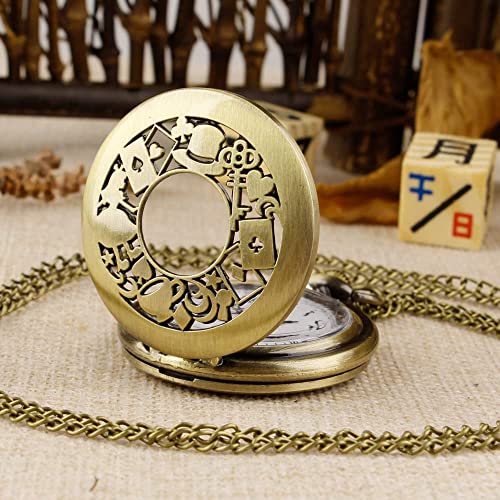 Nostalgia Movie Theme Design Alloy Quartz Pocket Watch with Necklace Chain