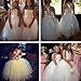 FAYBOX Pageant Wedding Flower Girl Dress Crossed Back Bow Feather Sash Fluffy White 6