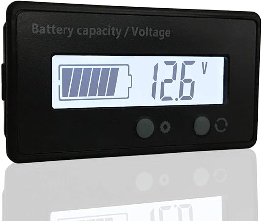 Amazon Co Jp バッテリーモニター バッテリーチェッカー バッテリー電圧計 残量計 ホワイトlcd表示 埋め込みタイプ 前面2ボタン 12v 24v 自動車 キャンピングカー 12v車両向け設定済み 車 バイク