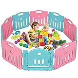 Baby Playpen Play Yard Safety Kids Infants Home Indoor 10 Panel Baby Fence with Door