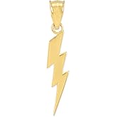High Polish 14k Yellow Gold Lightning Bolt Bracelet Charm