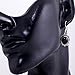 925 Oxidized Sterling Silver Black Onyx Gemstone Oval Rope Edge Vintage Dangle Earrings 1.4