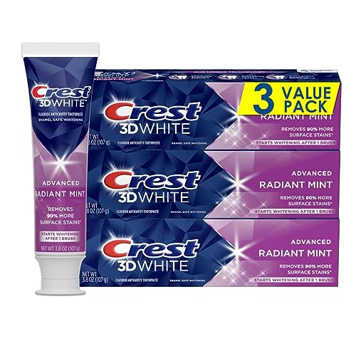 Crest 3D White Radiant Mint Toothpaste 107g (Pack of 3)