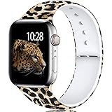Laffav Compatible with Apple Watch Band 40mm 38mm iWatch Series 5 4 3 2 1 for Women Men, Classic Leopard Print, S/M