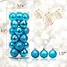 Yoland 24ct Barrel Plating Christmas Ball Ornaments Tree Decorations(40mm/1.57'' in) (Turquoise)
