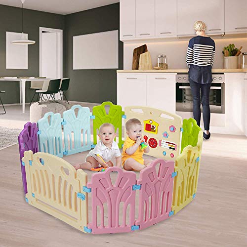TCBunny Baby Playpen - 12 Panel Safety Play Yard - Kids Activity Center, Indoor and Outdoor (Multicolour, Classic Set 12 Panel) - Thumbnail 2