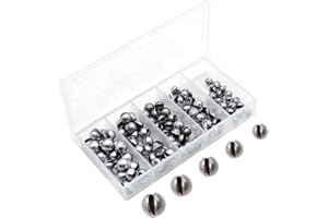 Lead Fishing Weights,100 Pcs Round Split Shot Sinker Egg Sinkers Fishing Weight Sinkers Kit Fishing Tackle Set