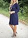 ZESICA Women's Long Sleeve Solid Color Pockets Casual Swing Pleated T-shirt Dress
