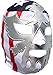 Deportes Martinez Mexican Wrestling Mask – Authentic Luchador Lucha Libre Mask, Handmade in Mexico – Pro Fit Adult Size – Patriot Silver