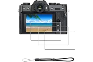 iDaPro Screen Protector for Fujifilm X-T30 II X-T30II Fuji X-T30 Mark II + Hand Lanyard [3+1 Pack] Tempered Glass Easy Installation