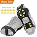 HoFire Ice Cleats for Shoes and Boots, Ice Snow Traction Cleats Grippers, Non Slip Shoe Ice Grippers,10 Steel Rubber Spikes Crampons Anti Easy Slip Studs Crampons Slip-on Stretch Footwear(Black, M)