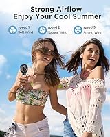 EasyAcc Mini Handheld Fan Powerful Desk Fan 3000mAh 15H USB C Rechargeable Black view 8