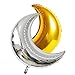 Crescent Moon Shaped Mylar Balloons 36 inch Moon and Star Party Balloons Pack of 18 for Birthday Party Anniversary Celebrate Parties Wedding Baby Shower Decorations (Gold and Silver)