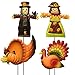 Gift Boutique Thanksgiving Metal Yard Garden Stakes Decor Set of 4 Harvest Scarecrow Pilgrim Boy & Girl Turkey Cornucopia Fall Autumn Outdoor Yard Signs for Home Lawn & Patio Party Accessories