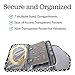 Brelox Jewelry Travel Organizer Case Bag Holder - Jewelry Storage Carrying Cases for Earrings, Necklaces, Rings, Bracelets (Black/white)