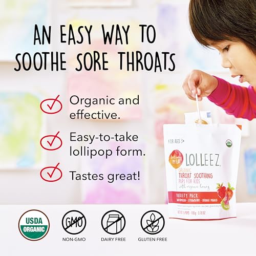 Lolleez Organic Lollipops for Sore Throat Relief Variety Pack Perfect