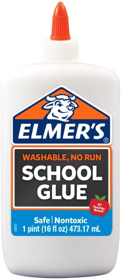 Elmer's Liquid School Glue, White, Washable, 16 Ounces - Great for Making Slime: Office Products