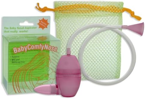 BabyComfyNose Nasal Aspirator - Choose from Blue or Magenta Colors (Magenta)