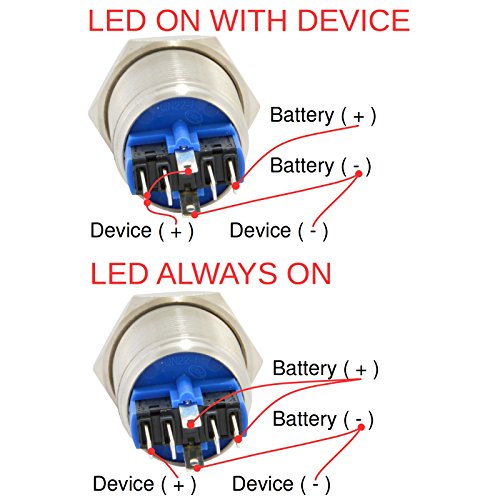 image for JacobsParts Momentary Pushbutton Starter Switch Stainless Steel Silver