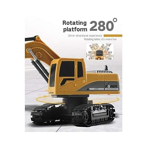 LKNJLL RC Bagger BAU Traktor Fernbedienung Bagger 6-Kanal-2.4G Baufahrzeug Digger Elektronik Hobby Spielzeug for Kinder… – Bild 5
