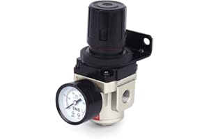 SNS AR3000-N02 Female Thread 1/4 NPT Air Pressure Regulator 0-150 PSI Adjustable,Bracket,Gauge