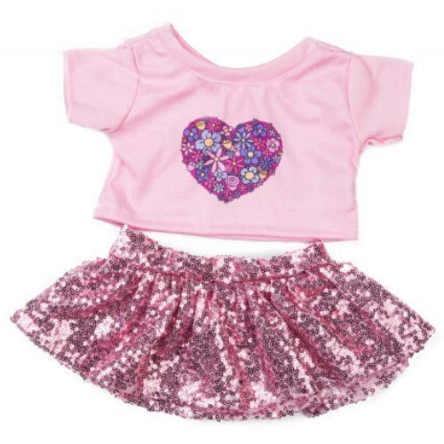 16"/40cm Heart Sparkle Outfit - Teddy Bear Clothes Outfit - fits Build a Bear
