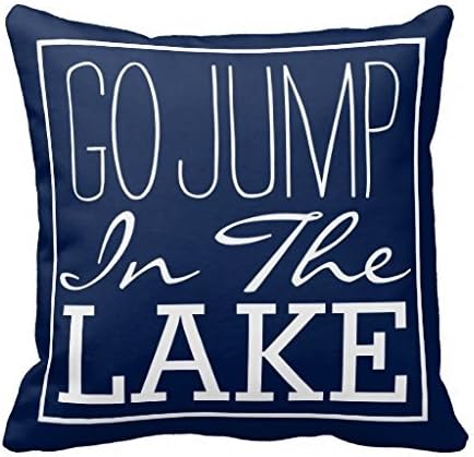 HogueArtStore Go Jump In The Lake e:366 Retro Cotton Pillow cover for sofa 18-Inch