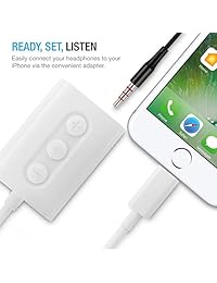 Maxboost HIFI Lightning Audio + adaptador de carga [Apple MFI certificado] Lightning carga a 0.138 in hembra auriculares audio AUX Jack hacer para iPhone 7, 7 Plus, 6s, 6 Plus, SE, iPad Pro, Air, Mini