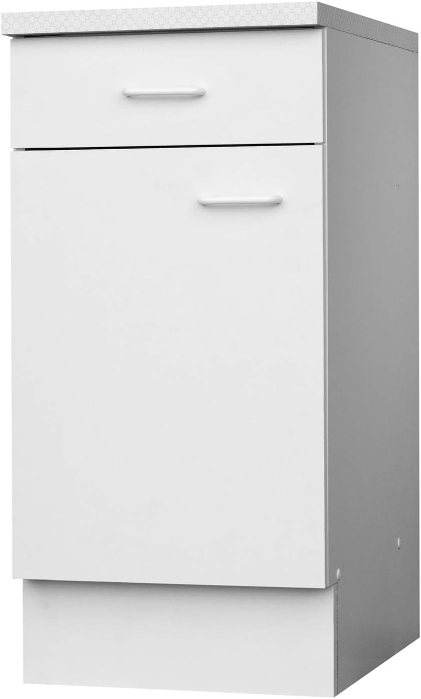Unterschrank Küchenschrank | Weiß | 1 Schublade | 1 Tür: Amazon.de