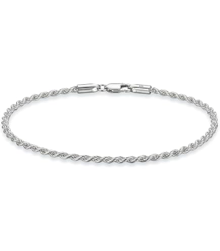 Amazon.com: 925 Sterling Silver Solid Bracelet 0.12'' Singapore
