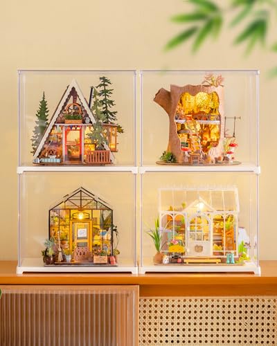 ROBOTIME Model Making for Adults, Miniature House A-Frame Wooden Dollhouse Ages 14+ Gifts for Women Men