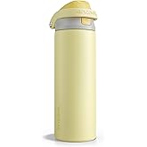 ENCOOL Leakproof Insulated Water Bottle with Straw Dual-Sip Water Bottle Bag-Safe Design for Work, Commute & Gym – Keeps Drinks Cold All Day, 24 oz, Butter Yellow