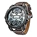 Big Dial Oulm Watches Male Watch Montres de Marque de Luxe Relojes Lujo Marcas Men Military Army Clock Erkek Saat 4 Time Zone