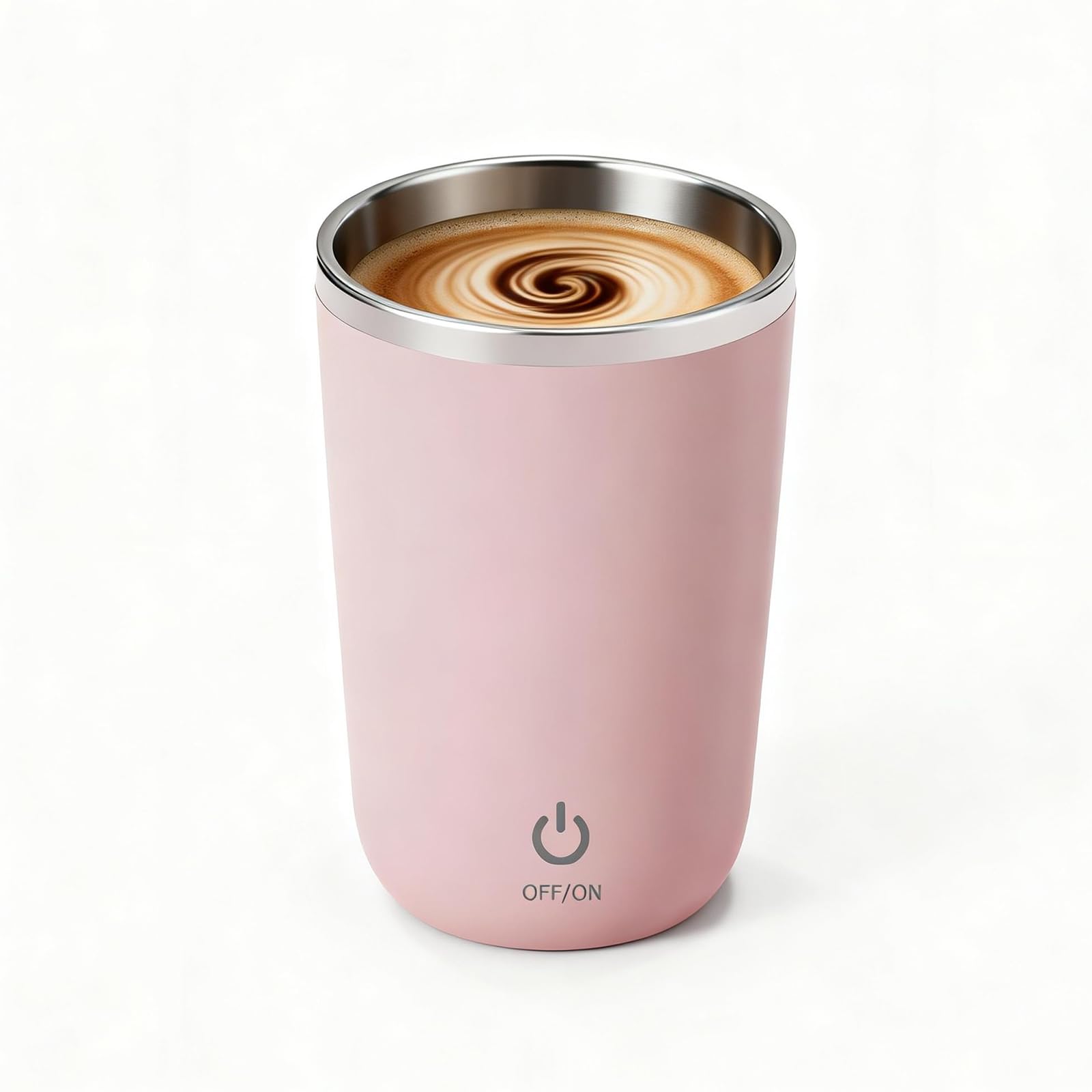 FOXNSK Self Stirring Mug, Electric Mixing Cup Magnetic Rechargeable Auto Mug Coffee Rotating Home Office Travel Suitable for Coffee/Milk/Cocoa (C-Pink)