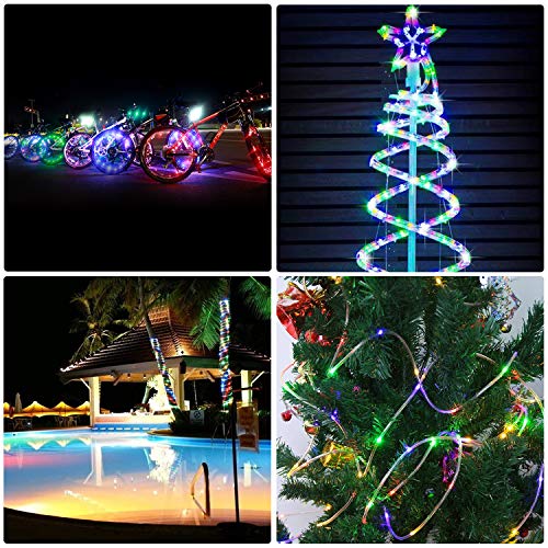 IELECMG LED Rope Lights,Battery Powered String Lights 33FT 100LEDs Fairy Lights with Remote,USB Rope String Light 8 Modes Waterproof Color Changing Tube Lights Dimmable for Patio Christmas Fence Boat