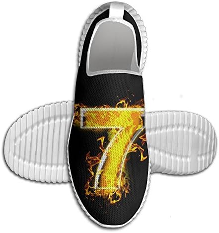 7 Athletic Men's Ltra Lightweight Running Shoes Casual Mesh Soft Sole Lightweight Breathable 42 White