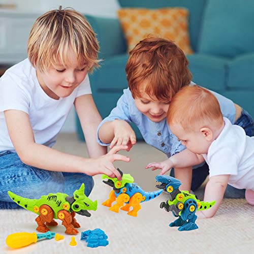 3 otters Take Apart Dinosaur Toy, STEM Toys for Kids Dinosaur Building Blocks 4PCS STEM Dinosaur Toys Educational Gifts for Boys Birls
