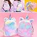 Fanovo Cute Plush Unicorn Backpack, Mini Unicorn Backpack, 3D Unicorn Backpack, Soft Rainbow Backbag Sweet Girls Daughter Gifts 10 inch Bag + 1 PC Unicorn Keychain + 1 PC Comb Brush